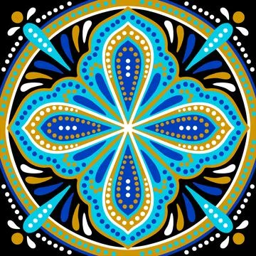 Moroccan ceramic tile pattern. Mediterranean traditional folk ornament. Stock Illustration