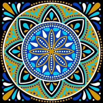Moroccan ceramic tile pattern. Mediterranean traditional folk ornament. Stock Illustration