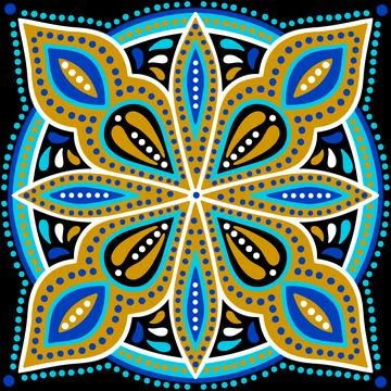 Moroccan ceramic tile pattern. Mediterranean traditional folk ornament. Stock Illustration