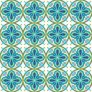Moroccan ceramic tile pattern. Mediterranean traditional folk ornament. Stock Illustration