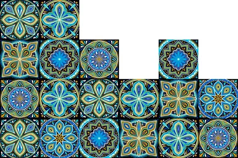 Moroccan ceramic tile pattern. Mediterranean traditional folk ornament. Illustrazione stock
