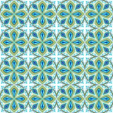 Moroccan ceramic tile pattern. Mediterranean traditional folk ornament. Stock Illustration