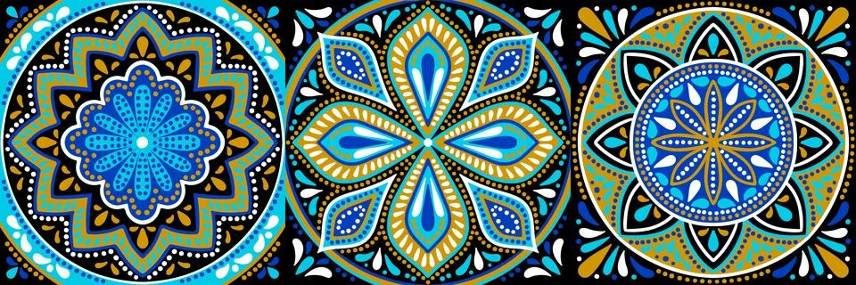 Moroccan ceramic tile pattern. Mediterranean traditional folk ornament. Stock Illustration