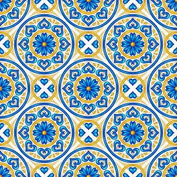Moroccan ceramic tile seamless pattern. Stock Illustration