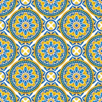 Moroccan ceramic tile seamless pattern. Illustrazione stock