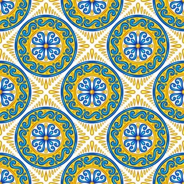 Moroccan ceramic tile seamless pattern. Stock Illustration