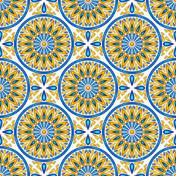 Moroccan ceramic tile seamless pattern. Stock Illustration