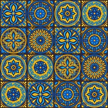 Moroccan ceramic tile seamless pattern. Stock Illustration