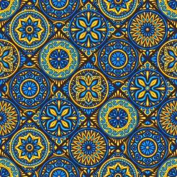 Moroccan ceramic tile seamless pattern. Illustrazione stock