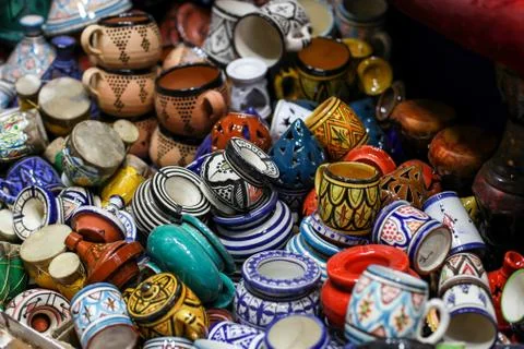 Moroccan ceramic ware Stock Photos