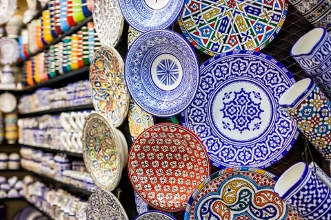 Moroccan ceramic ware Stock Photos