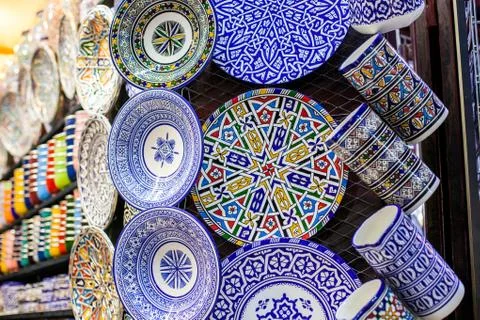 Moroccan ceramic ware Stock Photos