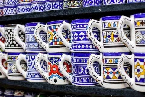 Moroccan ceramic ware Stock Photos