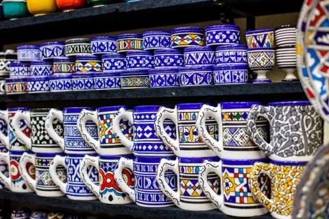 Moroccan ceramic ware Stock Photos