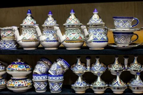 Moroccan ceramic ware Stock Photos