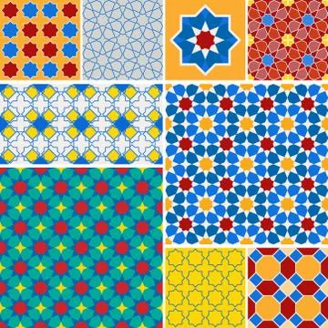 Moroccan collection seamless pattern, Morocco. Patchwork mosaic traditional f 스톡 일러스트