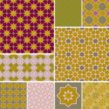 Moroccan collection seamless pattern, Morocco. Patchwork mosaic traditional f Illustrazione stock