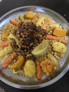 Moroccan Couscous with Vegetables Stock Photos