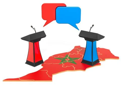 Moroccan Debate concept, 3D rendering Stock Illustration