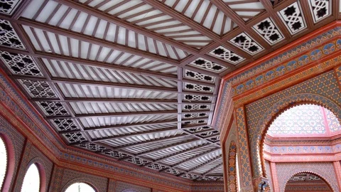 Moroccan design. located in Mexico called Kiosco Morisco. Neomudéjar style. Video stock 127109045