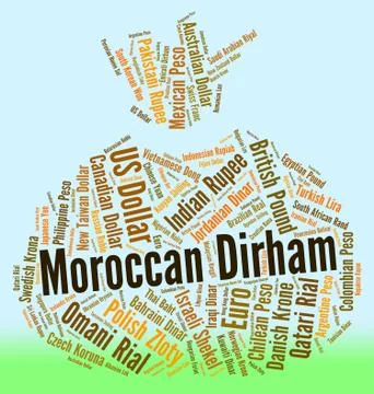 Moroccan Dirham Represents Morocco Dirhams And Banknote Stock Illustration
