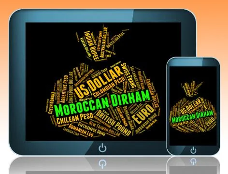 Moroccan Dirham Shows Morocco Dirhams And Currencies Иллюстрация