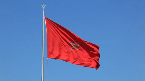 Moroccan flag Stock Footage 24081081
