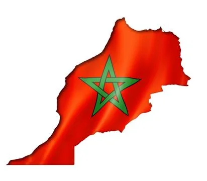 Moroccan flag map Stock Illustration
