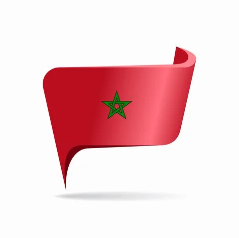 Moroccan flag map pointer layout. Vector illustration. 스톡 일러스트