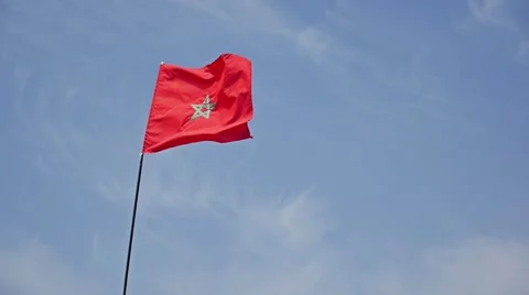 Moroccan Flag Wave Wind Slow Motion FHD Stock Footage 69026504