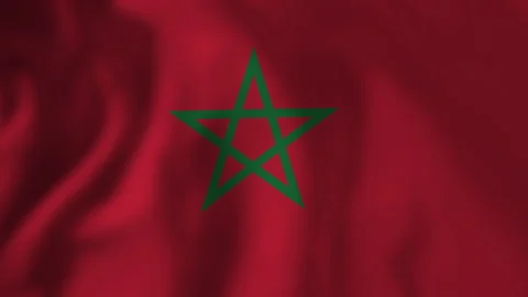 Moroccan flag waving in slow motion Stock Footage 329034982