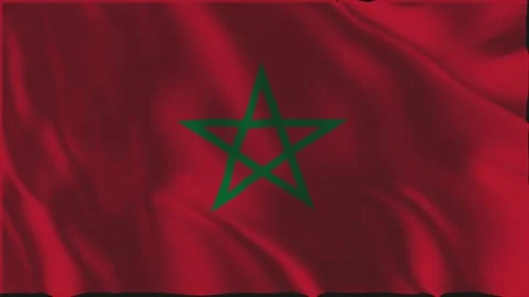Moroccan flag waving slowly Stock-Footage 336632063