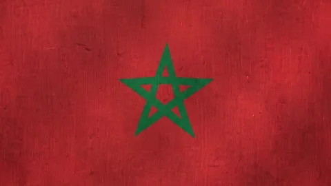 Moroccan flag waving in the wind Stock Footage 340180134