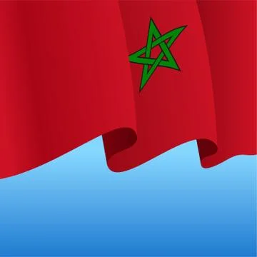 Moroccan flag wavy abstract background. Vector illustration. Illustrazione stock