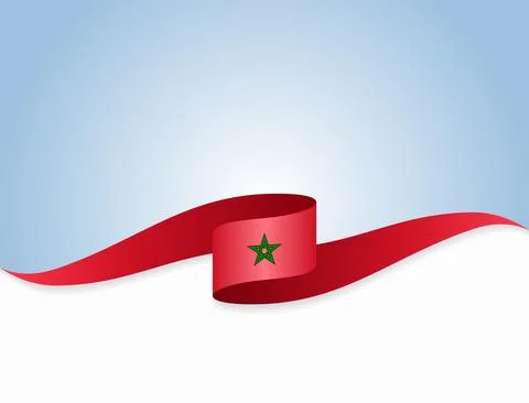 Moroccan flag wavy abstract background. Vector illustration. Stock Illustration