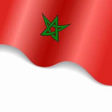 Moroccan flag wavy abstract background. Vector illustration. Stock Illustration