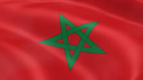 Moroccan flag in the wind 写真素材