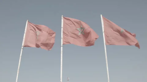 Moroccan Flags Video stock 36599733