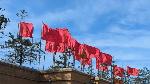 Moroccan flags Stock Footage 264167719