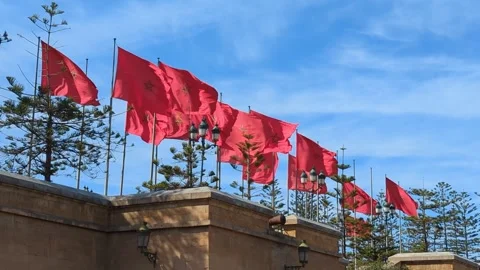 Moroccan flags Видео 264167728