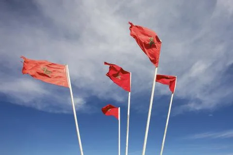 Moroccan flags Stock Photos