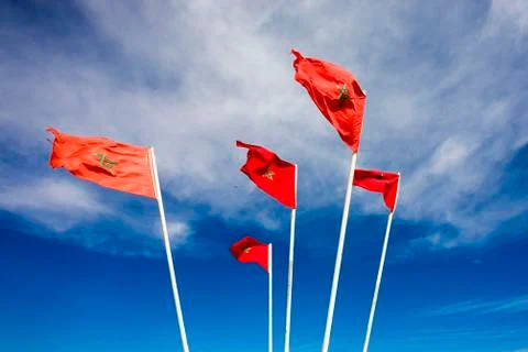 Moroccan flags Stock Photos