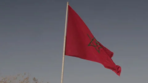 Moroccan Flags in Slow Motion Stock Footage 41612487