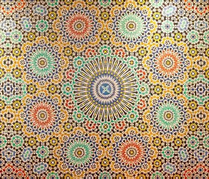 Moroccan geometric pattern in mosaic Stock Photos