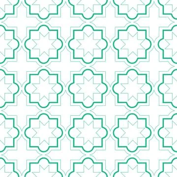 Moroccan geometric tiles seamless pattern, vector tiles design Stock Illustration