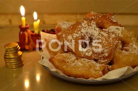 Moroccan hanukkah doughnuts Stock Photos
