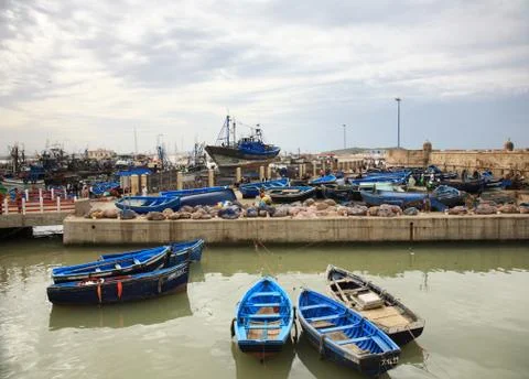 Moroccan harbour Stock Photos