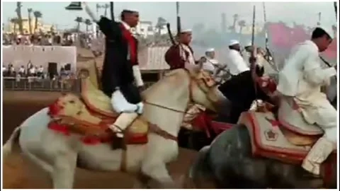Moroccan horse riders Stock Footage 145745563