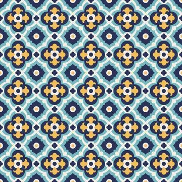 Moroccan Inspired Seamless Vector Pattern with Floral Motifs イラスト素材