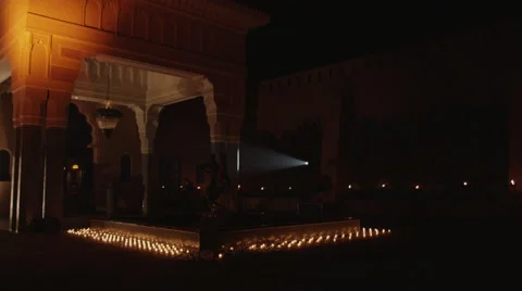 Moroccan Kasbah with Candles Stock Footage 41613100